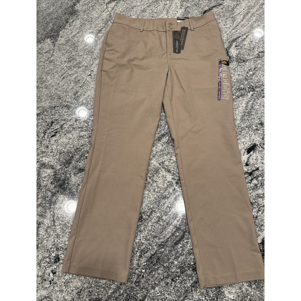 Lee Women's Secretly Shapes Regular Fit Straight Leg Pants Light Fawn Size‎ 16 M